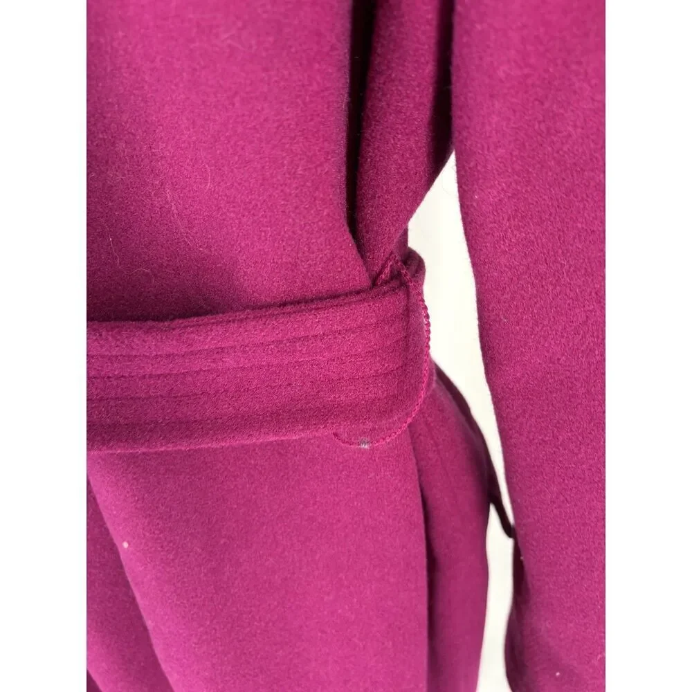 Express Belted Wrap Coat – Plum / Burgundy
